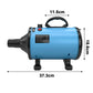 🛠️⚡（Free shipping）2000W Pet Hair Dryer for Dogs and Cats, Powerful Dog Grooming Blower with Adjustable Speed and Multiple Nozzles