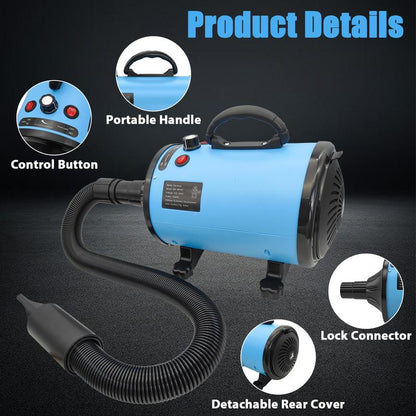 🛠️⚡（Free shipping）2000W Pet Hair Dryer for Dogs and Cats, Powerful Dog Grooming Blower with Adjustable Speed and Multiple Nozzles