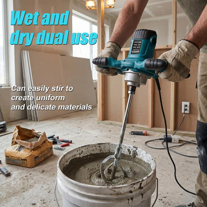 🎉 （Free shipping）2100W Electric Mixer Drill, Corded Mortar Mixer with 6 Variable Speeds, Dual Handle Paddle Mixer for Cement, Concrete, Plaster, Paint, Mortar & Grout