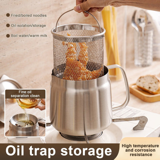 ⏳🔥LIMITED-TIME 50% OFF! ⏰2-in-1 304 Stainless Steel Multifunctional Oil Strainer Pot