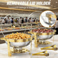 Garvee Round Professional Stainless Steel Chafing Dish 5QT Round Buffet Server & Warmer Rust Resistant Casserole Cooking Container
