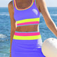🏖️Vacation Sale 56% OFF💃Color Contrast Patchwork Nylon Sporty 3 Piece Bikini Sets