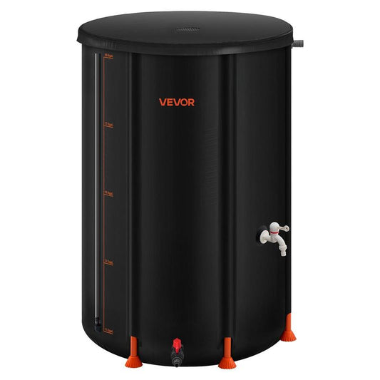 🔥VEVOR Collapsible Rain Barrel,  , 100 Gallon Portable Rain Water Collection Barrel, 1000D PVC Rainwater Collection System, Garden Water Catcher Tank Storage Container with Spigot & Overflow Kit, Black#SohoChic