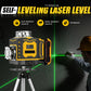 High-tech laser level ⚡ Variable frequency beam with no scattering 🎯 Touchscreen adjustment for thicker lines, remote control operation, bright screen – a construction site essential 🛠️
