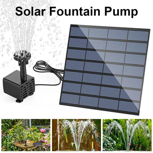 Solar Fountain Pump for Garden, Solar Water Fountain with Separate Solar Panel, 1.8 W Solar Fountain Kit with 8 Nozzles for Bird Bath, Pond, Patio, Garden Decor and Outdoor Water Features