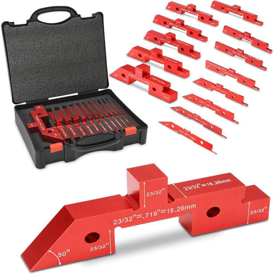 🔧GJANSH Table Setup Blocks for Woodworking, Aluminum Alloy Precision Set up Bars, Precision Height, Depth, Angle & Fence Alignment Gauge Set - Router and Saw Accessories with Storage Case toolupgrade