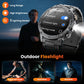 Men's Military Style Smartwatch with 1100mAh Battery, 1.7" AMOLED Display, LED Flashlight, IP68 Waterproof, Fitness Watch with Call Function, 110+ Sports Modes, Heart Rate/Sleep Monitoring, Compatible with iOS and Android
