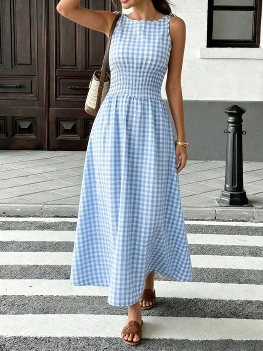 🏆LAST DAY SALE 50% OFF🔥🎀 Plaid Strap Dress – Comfy + Trendy