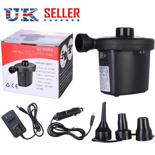 🏆LAST DAY SALE 50% OFF🔥Electric Air Pump Inflator Deflate Inflatables Bed Pool Air Mattress 240V/12V UK