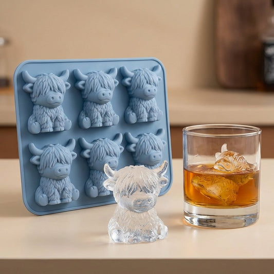 ⏳Last Day Special Price ￡9.99!!🐮 Mini Highland Cow Ice Cube Mold – Cute 3D Ice for Drinks, Parties & Gifts– UK Ready! 🇬🇧
