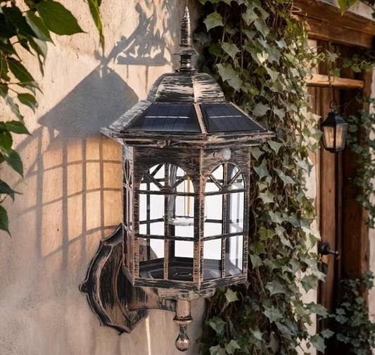 📢📢50% OFF !! ⏰Vintage Solar Wall Lights – Motion Sensor, 3 Modes, 2‑Pack, IP65 Weatherproof