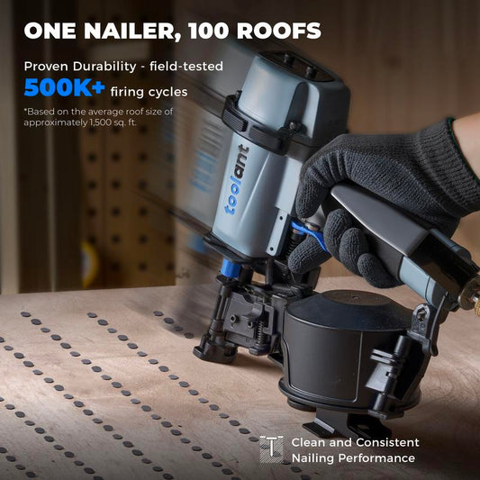 📢📢50% OFF !! ⏰toolant Roofing Nailer, Pistolas para roofing, Pneumatic Nail Gun for 3/4\" to 1-3/4\" Nails, 120 Coil Capacity, 70-120 PSI, 15 Degree, Heavy Duty Roofing Tool for Asphalt Roofing Shingles, Fencing, and Wood Siding