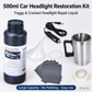 🔥500mL Car Headlight Restoration Kit, Automotive Foggy Cracked Headlight Repair Liquid, No Polishing Required, Suitable for Large Headlights