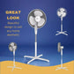 📢📢⏰ 16 Inch Electric Pedestal Floor Standing Fan - 100% Copper Motor, 3 Speed Control Settings, Adjustable Height 1.25M and Low Noise - White