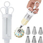 📢📢50% OFF !! ⏰1Set Stainless Steel Cake Decorating Gun Kit with 6 Icing Nozzles - Cupcake Injector Piping Set for Cake & Deviled Egg Decoration, Pastry Icing Tools kitchen gadgets