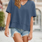 🏖️Summer Cool Deal: ONLY ￡16.99!💃Women's Half Sleeve V-Neck Top with Patchwork Hem