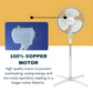📢📢⏰ 16 Inch Electric Pedestal Floor Standing Fan - 100% Copper Motor, 3 Speed Control Settings, Adjustable Height 1.25M and Low Noise - White