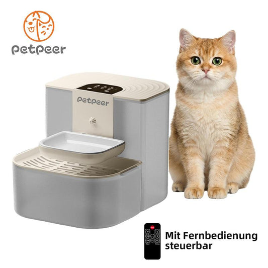🔥Hot Sale 🔥Petpeer 4.5L Filter-Free Ceramic Water Fountain – Remote Control, 15‑Day Battery, for Dogs & Cats
