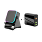 Wireless Induction Speaker 5-in-1 Bluetooth Speaker with Phone Stand,Stereo Sound, 3500mAh Rechargeable, 8 RGB Ambient Light, 360° Adjustable Holder for iPhone/Android/iPad