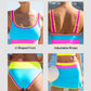 🏖️Vacation Sale 56% OFF💃Color Contrast Patchwork Nylon Sporty 3 Piece Bikini Sets