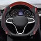🔥Universal Carbon Fiber Textured Silicone Steering Wheel Cover for Most Cars, Hand-Stitched Napa Artificial Leather Accessory, Breathable Anti-Slip All-Season Auto Interior Modification Decoration with Enhanced Grip modern
