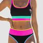 🏖️Vacation Sale 56% OFF💃Color Contrast Patchwork Nylon Sporty 3 Piece Bikini Sets