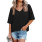 🏖️Summer Cool Deal: ONLY ￡16.99!💃Women's Half Sleeve V-Neck Top with Patchwork Hem