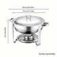 Garvee Round Professional Stainless Steel Chafing Dish 5QT Round Buffet Server & Warmer Rust Resistant Casserole Cooking Container