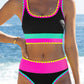 🏖️Vacation Sale 56% OFF💃Color Contrast Patchwork Nylon Sporty 3 Piece Bikini Sets