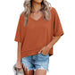 🏖️Summer Cool Deal: ONLY ￡16.99!💃Women's Half Sleeve V-Neck Top with Patchwork Hem