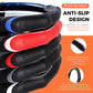 🔥Universal Carbon Fiber Textured Silicone Steering Wheel Cover for Most Cars, Hand-Stitched Napa Artificial Leather Accessory, Breathable Anti-Slip All-Season Auto Interior Modification Decoration with Enhanced Grip modern