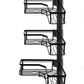 Adjustable 4‑Tier Shower Caddy – 105‑305cm, Corner Telescopic, with Towel Bar, Black