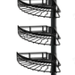 Adjustable 4‑Tier Shower Caddy – 105‑305cm, Corner Telescopic, with Towel Bar, Black
