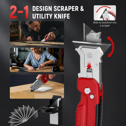 🏆LAST DAY SALE 50% OFF🔥2-in-1 knife scraper, foldable knife scraper