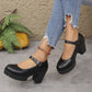 👠🖤 Women's Mary Jane Chunky Heel Shoes – 50% OFF! 7CM heel, round toe, ankle strap – elegant & versatile for formal & business wear. 💼