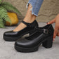 👠🖤 Women's Mary Jane Chunky Heel Shoes – 50% OFF! 7CM heel, round toe, ankle strap – elegant & versatile for formal & business wear. 💼