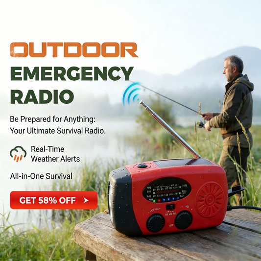 🎁2026 New Arrivals 50% OFF💥🔋Multifunctional Portable Solar Emergency Radio – Power Bank, Hand Crank & Weather Alert⚡