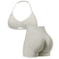 🥳2026 HOT SALE🥳💞50K+ SOLD!🥳💕 50% OFF! Halter Top & High-Waisted Shorts Set – Gentle tummy control, breathable seamless fabric. Butt‑shaping design, no roll‑down. Perfect for yoga or summer walks. 👙✨