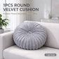 🔥🔥🔥13.8 Inch Round Pumpkin Pleated Throw Pillow, Soft Faux Velvet Decorative Cushion, Plush Circular Floor Pillow for Sofa, Chair, Bed, Home Living Room Decor, Multiple Colors Available