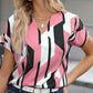 💥LAST DAY 49% OFF💥Women's Plus Size Color Block Shirt Blouse Short