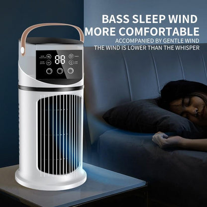 🏆LAST DAY SALE 50% OFF🔥Mist Humidifier Cold Fan, Air Cooler, 9 Speed Settings + Three-Hole Spray, 8-Hour Timer,