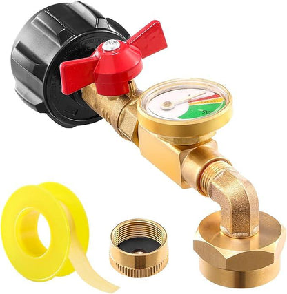 📢📢50% OFF !!!⏰ Top-Rated Propane Refill Elbow Adapter with Tank Gauge