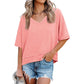 🏖️Summer Cool Deal: ONLY ￡16.99!💃Women's Half Sleeve V-Neck Top with Patchwork Hem