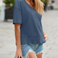 🏖️Summer Cool Deal: ONLY ￡16.99!💃Women's Half Sleeve V-Neck Top with Patchwork Hem