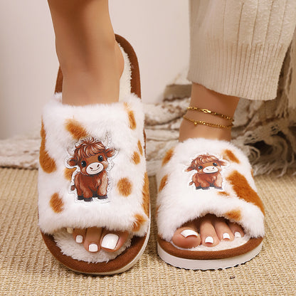 🐮 Highland Cow Cartoon Slippers – Plush, Cute, Non‑Slip, Love at First Step! ❤️