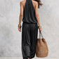 🏆LAST DAY SALE 50% OFF🔥Elegant Aesthetic Women's Two-Piece Set Outfit, Sleeveless Backless Top with Pleated Neckline, Casual Pants, New Arrival Fashion Wear