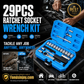 ⏳🔥LIMITED-TIME 50% OFF! ⏰🔧🚗 29pcs Core Ratchet Socket Wrench Kit – Chrome‑vanadium steel, 11 sockets & 10 bits. Perfect for car repairs & DIY 🛠️✨