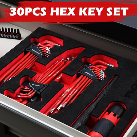 🔧⚡ 30-Piece Long Arm Hex & Torx Key Set – 50% OFF! Ball end, grip handle, T-handle & extension bars – SAE & Metric complete. 💪