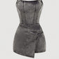 🎉 LIMITED TIME 50% OFF! 👗 Plus Size Vintage Light Wash Strapless Denim Dress, Retro Style Women's Comfortable & Stylish Clothing, Casual Wear