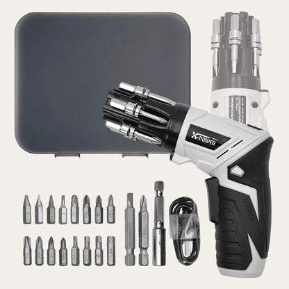 🎉 2026 Sale — Over 18,400 Sold!🔧 VerveWave 3.6V Cordless Screwdriver, Portable Electric Screwdriver, Rechargeable, Led Lighting, 180-Degree Rotation, Max 3.5n.M, 19 Bits
